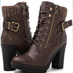 Platform Ankle Boots For Women With Zip Closure 100% Vegan Faux Leather Brand New And Boxed #Boots #Womensboots #Heels #Platformheels Posh Ambassador - Shop With Confidence. Boots For Women Ankle Heels, Women’s Boots, Leather Clothes For Women, Dress Boots For Women, Combat Boots For Women, Aesthetic Boots, Ankle Boots High Heel, Womens High Heel Boots, Heel Boots For Women