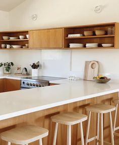 the kitchen counter is clean and ready for us to use