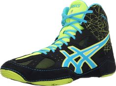 PRICES MAY VARY. High-top wrestling shoe featuring synthetic Escaine and open mesh upper with embroidered Cael Sanderson signature at heel Eight-eyelet closure with lace garage Breathable mesh lining Asics Wrestling Shoes, Retro Running Shoes, Boxing Shoes, Wrestling Shoes, Asics Men, Shoes For Sale, Asics Women, Sports Accessories, Hold Me