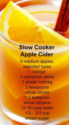 the recipe for slow cooker apple cider