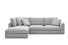 Hamilton Chaise Sectional Sofa, Smoke Gray, Left Facing | Castlery United States Small Sectional, Small Sectional Sofa, Neutral Sofa, Chaise Sectional Sofa, Grey Sectional Sofa, Couch With Chaise, Condo Furniture, Sectional Sofa With Chaise, Grey Couches