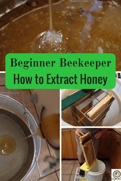 a collage of pictures showing how to make beekeeper honey