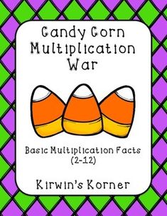 Multiplication War: Fall Edition!  Practicing multiplication facts while trying to win as many candy corn as you can! What more could you want! This is a great math center to use in your classroom in the Fall! How many candy corn can your students collect?  Included: Candy Corn Cards with Basic multiplication facts 2-12 Multiplication Charts for them to check their answers on A sheet for them to record their cards Basic Multiplication, Multiplication Chart, Welcome Packet, Multiplication Facts, Math Methods, 3rd Grade Math, Math Facts, Math Center, Fourth Grade