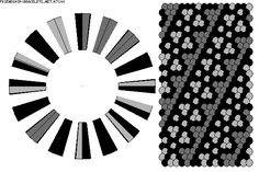 an image of a black and white pattern with circles in the middle, on top of a