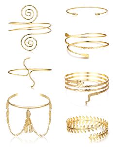 PRICES MAY VARY. ARM CUFFS FOR WOMEN: One Order Includes 7 Pieces Of Minimalist Upper Arm Bracelets Including Coil Bracelets, Snake Bracelets, Leaf Bracelets And More. Meet Your Daily Replacement Without Repeating. QUALITY MATERIAL: Made Of High Quality Alloy, 14k Gold Plated, High Polished Smooth Surface, Give You A Comfortable Wearing Experience. ADJUSTABLE SIZE: The Upper Arm Band Measures Approximately 8cm/3.2 Inches In Diameter And Fits Most Women. Sturdy And Durable, You Can Gently Adjust Upper Arm Bracelets, Upper Arm Cuffs, Arm Bracelets Upper, Fashion Photo Shoot, Prom Fashion, Look More Attractive, Womens Cuff Bracelets, Coil Bracelet, Arm Cuffs