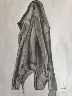 a drawing of a jacket hanging on a wall