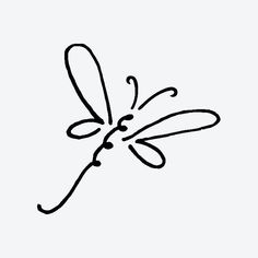 a black and white drawing of a dragonfly