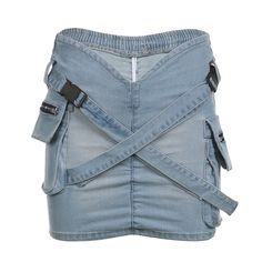 Lasaky - High-Waisted Pleated Denim Skirt with Book Bag Buckle, Zipper Closure, and Multiple Pockets Pleated Denim Skirt, Halter Dress Short, Pleated Denim, Denim Pattern, Cardigan Sweater Coat, Cardigan Sweater Dress, Zipper Dress, Denim Skirt Women, Wrap Around Skirt