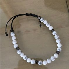 Men’s White Howlite 4mm Bead Adjustable Bracelet. Never Worn. Mint Condition Made By We Are All Smith. Includes Original Box, And Velvet Bag. Guy Bracelets, Mystery Man, White Howlite, Mens Accessories Jewelry, Velvet Bag, Adjustable Bracelet, Bracelets For Men, Mint Condition, Original Box