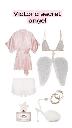 the victoria secret angel outfit is shown in pink