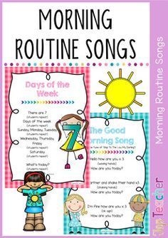 the morning routine song for kids to use in their homeschool activities and crafts