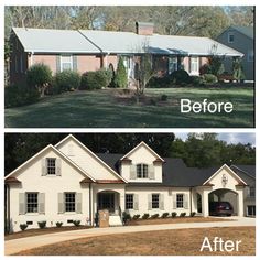 before and after photos of a house