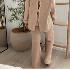 Stay Cozy And Stylish With This Beige Knit Set. Perfect For Lounging Or Casual Outings, This Set Offers Comfort And Elegance. Unfortunately, This Set Is Too Small On Me. Would Be Perfect For Someone That Isn’t That Tall. Brand New With Tags. I’m Unable To Return It As I Would Have To Pay For Shipping Back To New Zealand. It’s Also Part Of A Mommy And Me Set. My Baby Has A Matching Set From This Online Store. Cashmere Lounge Set, Elegant Loungewear, Women Pants, Lounge Set, Knit Set, Stay Cozy, Mommy And Me, Matching Sets, Be Perfect