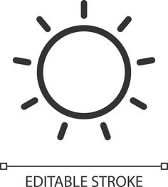 Sun pixel perfect linear ui icon. Brightness tool. Photo editor instrument. Repair contrast. GUI, UX design. Outline isolated user interface element for app and web. Editable stroke Design Outline, User Interface, Repair