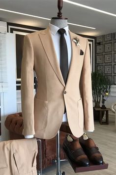 Caden Stylish Champagne Peaked Lapel Prom Suits For Men Men Prom Suits, Peak Lapel Suit, Prom For Guys, Prom Suits For Men, Prom Suit, Slim Fit Suit Men, African Shirts For Men, Suit For Men, Pink Homecoming Dress