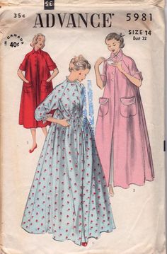 Concert Dress, Advance Patterns, 1950s Patterns, 1950s Sewing Patterns, Mode Kimono, 50's Style, Nighty Night, Motif Vintage