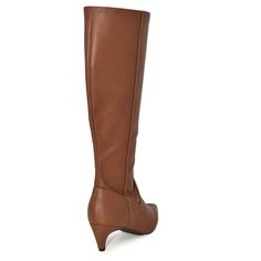 Description: These Wild Diva Kitten Heel Knee High Boots are perfect for all-day comfort and timeless style. Crafted with luxurious vegan leather, they feature a chic and flattering pointed toe design, with a side zipper closure for easy wear. A padded insole and fully lined interior provide extra support and stability, while the low kitten heel ensures an elegant profile. A must-have for your wardrobe, these timeless boots can be paired with dresses or trousers for a sophisticated look. Details Timeless Boots, Heel Knee High Boots, Toe Designs, Kitten Heel, Brown Boots, Easy Wear, Timeless Style, Knee High Boots, High Boots