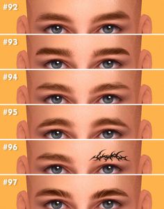 an image of the face and eyes of a man with different facial types on each side