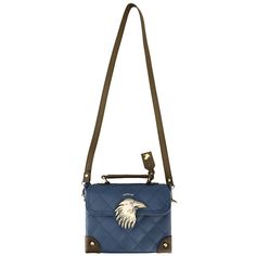 Envision what you would pack for a wizarding year at Hogwarts when you fill this Harry Potter Mini Trunk handbag. Its custom design features a stunning Ravenclaw badge on the flap, a quilted pattern in an elegant shade corresponding to the House and luxurious gold accents. A removable strap gives you multiple ways to carry around this Ravenclaw purse and earn style points. Ravenclaw Room, Harry Potter Bedroom Ideas, Hogwarts Backpack, Harry Potter Hogwarts Letter, Harry Potter Backpack, Goth House, Rolling Duffle Bag, Harry Potter Hogwarts Houses, Harry Potter Bedroom