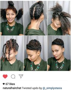 Two strand twist updo Hair Cute, Penteado Cabelo Curto