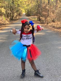 Harley Quinn Toddler Costume, Diy Harley Quinn Costume For Kids, Harley Quinn Costume Kids, Girls Harley Quinn Costume, Harley Quinn Disfraz, Arley Queen, Ballet Outfits