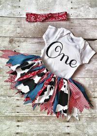 Barnyard Birthday Outfit Girl First Birthday by LottieLulaDesigns Farmer Birthday, Cowgirl Outfit, Cow Birthday, First Birthday Outfit, Cowgirl Birthday, Cowgirl Party