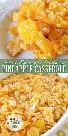 pineapple casserole with baked ham is an easy and delicious side dish recipe