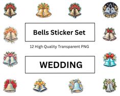 bells sticker set for wedding