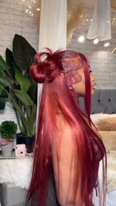 Hairstyles With Red Dress, Fun Dyed Hair, Dyed Hair Natural, Red Hair Inspo Color, Red Hair Straight, Red Hair Photoshoot, Red Hair Hairstyles, Red Hair Wig