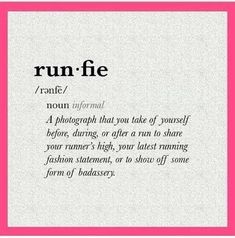 a pink frame with the words run - f e on it in black and white