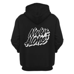 Want something lightweight and incredibly comfortable? Try our Never Alone; hoodie! Featuring our Never Alone; typography design on the back and our ENDNGRD typography logo on the chest. Our hoodie is designed to complement and match any wardrobe in a black with white strings. A functional two-way kangaroo pocket allows for quick access to items from both sides. This is a very light weight product, not as heavy as our other hoodies!60% Cotton; 40% Poly Ring Spun Yarn Hoodie Logo Design Ideas, Hoodie Logo Design, Hoodies Design Ideas, Merch Design, Hoodie Logo, Branding Ideas, Logotype Design, Never Alone, Company Logo Design