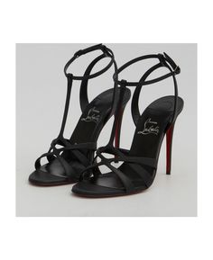 Christian Louboutin Tangueva 100 Sandals | italist Fun Couple Games, Woman Heels, Metal Spikes, Louboutin Heels, Couple Games, Black Sandals Heels, Red Sole, Shoe Fits, Fun Couple