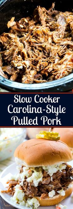 slow cooker carolina - style pulled pork with cole slaw