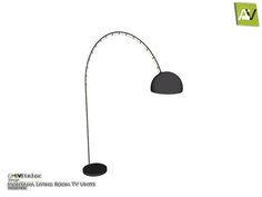 the floor lamp is black and has two lamps on each side, one with an oval shade