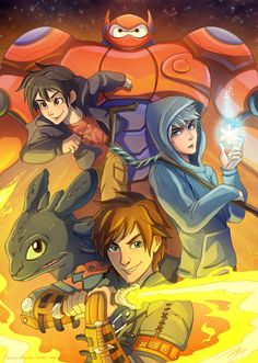 Big Dragon Guardians by artavias.deviantart.com on @deviantART i like this Bay Max, Hiro Big Hero 6, American Dragon, Hiro Hamada, Disney Crossover, Big Dragon, Disney Crossovers, The Big Four, The Guardians