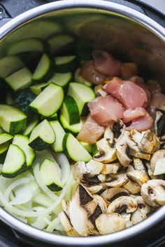 the food is prepared and ready to be cooked in the pot on the stove top