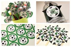 soccer themed party favors and cupcake toppers