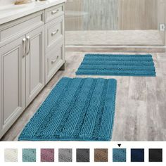 bathroom rugs in various colors and sizes