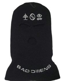 a black beanie with the words bad ollies written on it