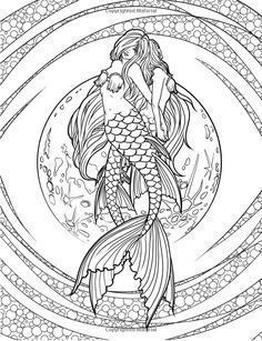 a mermaid sitting on the back of a fish