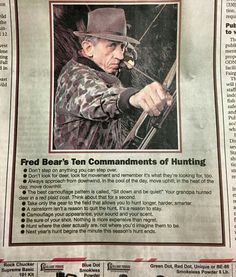 a newspaper article with an image of a man holding a bow and arrow in it