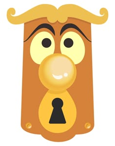 an image of a cartoon face with a key in it's mouth and mustache