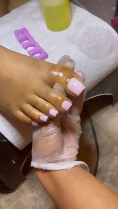 Plain Pedicure Ideas, Pedicure Ideas Pink Toenails, Pink White Pedicure, Bubble Gum Pink Pedicure, Soft Pink Pedicure Ideas, Baby Pink Toes Pedicure, Pale Pink Toe Nails, Soft Pink Acrylics, Milky Pink Toes