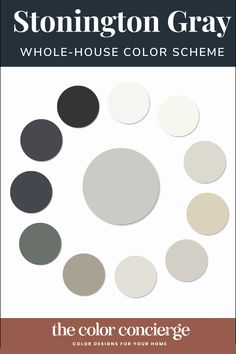 the color scheme for stongton gray is shown in black, white and grey