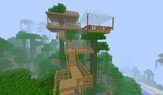 an image of a tree house in minecraft