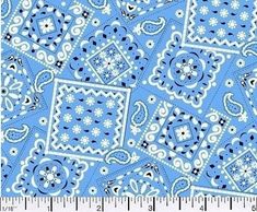 a blue and white bandana print fabric