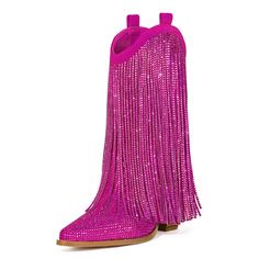 PRICES MAY VARY. 【Size】 Rhinestone fringe western boots he heel height is about 2.8 inches, the shaft height is about 6.5 inches, and the shaft circumference is about 12.6 inches.This is a pair of classic, standard western women’s ankle boots. 【Fashionable Classic】 This pair of western cowboy ankle boots are suitable for every girl, fashionable and classic, with dazzling rhinestones and fashionable tassels to make you feel good and sparkle all day long. 【Features】 Country ankle boots have fashio Rhinestone Cowgirl Boots, Cowboy Boots For Women, Pink Cowboy Boots, Pink Cowgirl Boots, Rhinestone Cowgirl, Ankle Cowboy Boots, Fringe Ankle Boots, Rhinestone Fringe, Western Ankle Boots