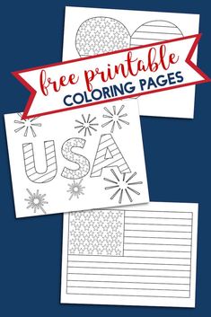 free printable patriotic coloring pages for the 4th of july and fourth of july with text overlay