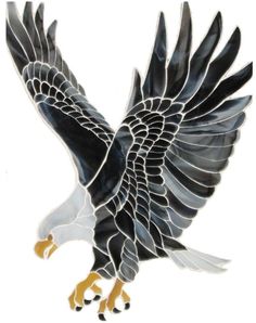 an eagle is flying in the air with its wings spread