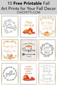 10 free printable fall art prints for your fall decor - click to see them